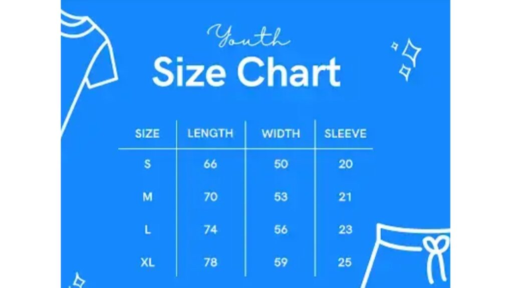 Youth Size Medium Chart