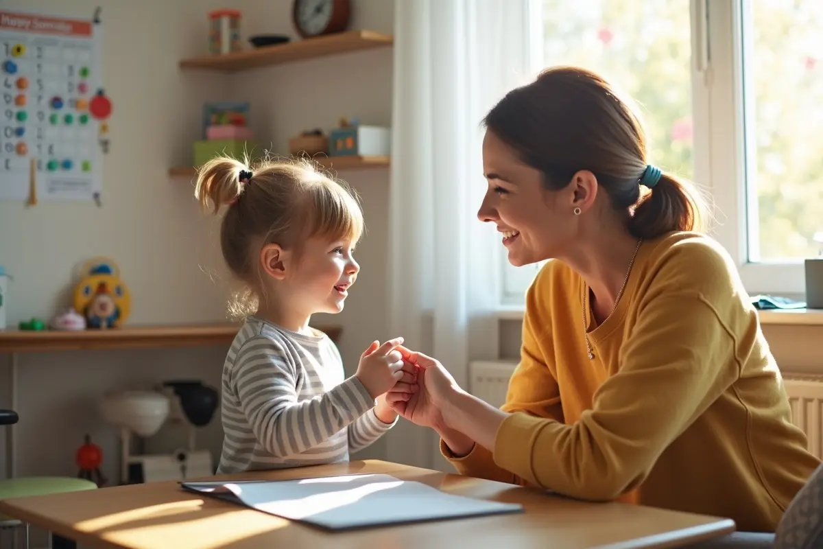 parent helping child follow a consistent and manageable daily routine